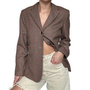 Vintage houndstooth wool blazer